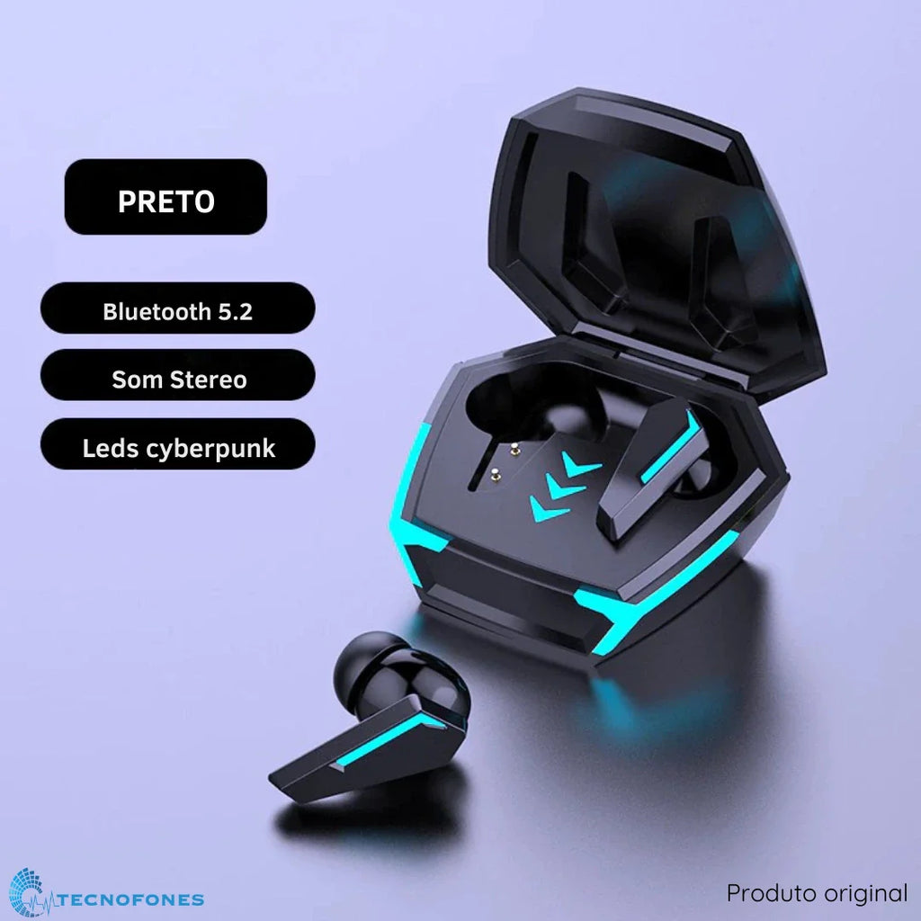 Fone Sem Fio Gamer Cyberpunk Tecsire M10 Bluetooth