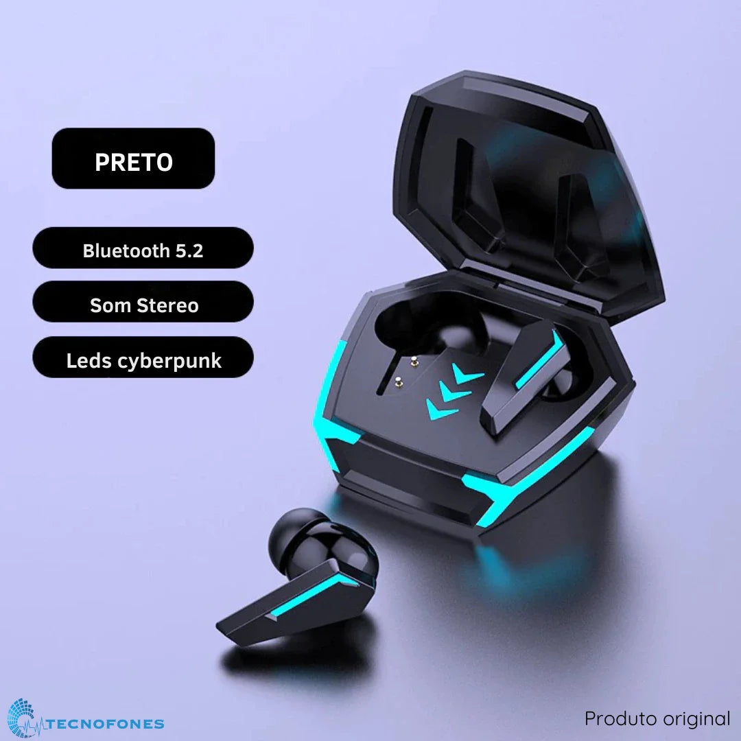Fone Sem Fio Gamer Cyberpunk Tecsire M10 Bluetooth